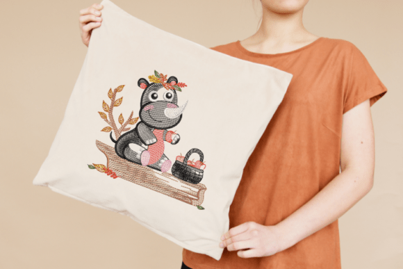 Cute Rhino Face Embroidery Design Review