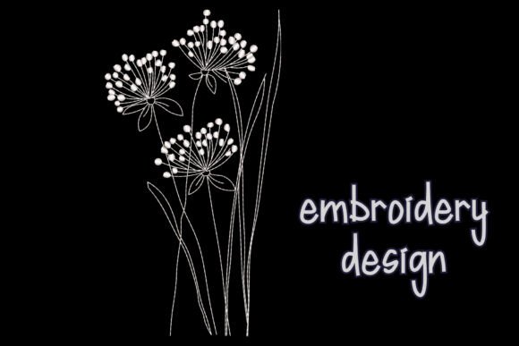 Dandelions Flowers Embroidery Design