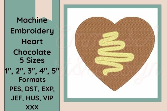 Heart Chocolate Machine Embroidery