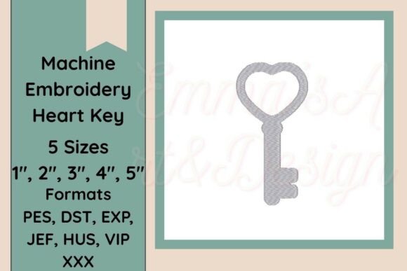 Heart Key Machine Embroidery Design: A Seasonal Charm for Holiday Crafting