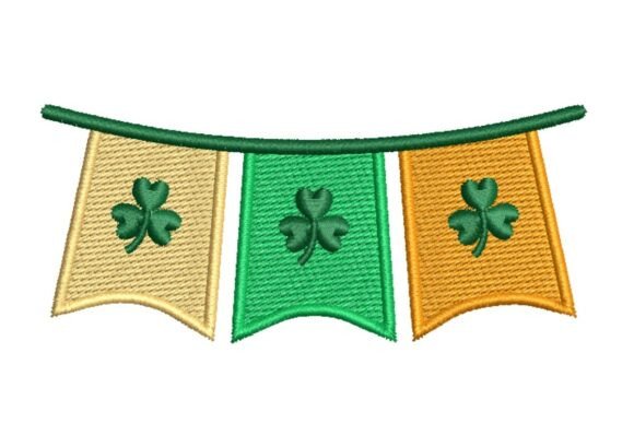 Lucky Shamrock Bunting Banner for Embroidery Projects