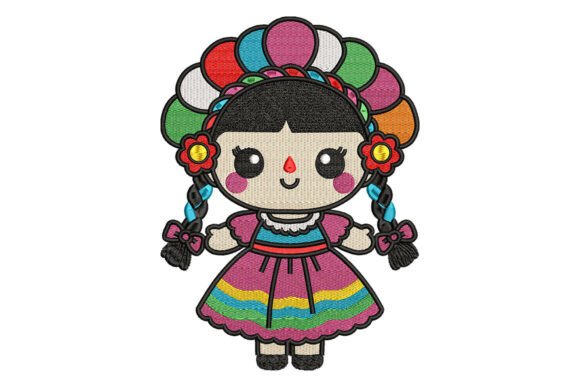 Mexican Doll Embroidery Design
