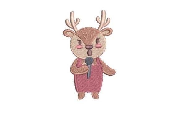 Singing Deer Embroidery: A Joyful Touch for Personalized Gifts