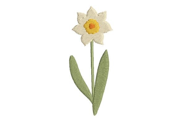 White Daffodil Embroidery: A Fresh Touch for Spring Apparel